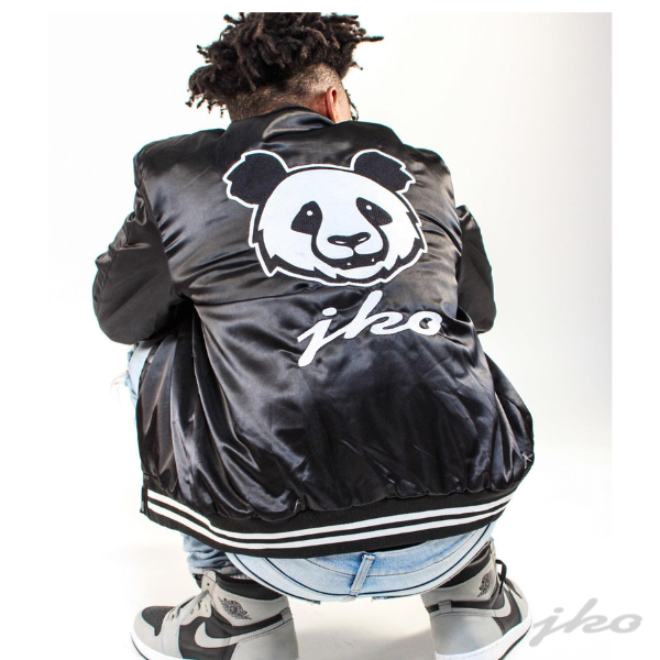 JKO Panda Satin Bomber Jacket