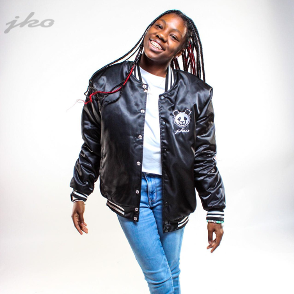 JKO Panda Satin Bomber Jacket