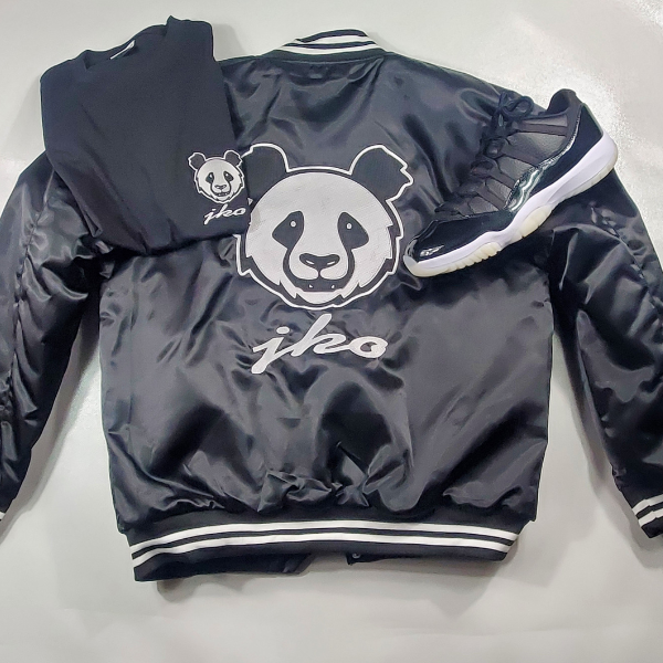 JKO Panda Satin Bomber Jacket
